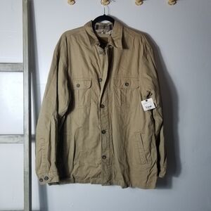 NWT ST JOHN'S BAY MEN'S TAN CORDUROY JACKET SIZE LARGE